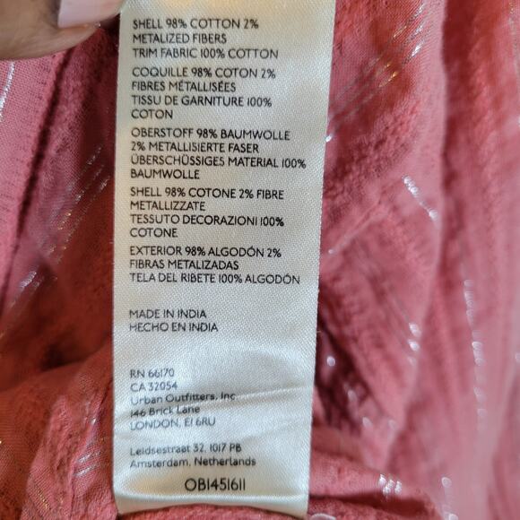 Pilcro Womens Tavi Striped Silver Button Lightweight Blouse Size XL Pink Western - Picture 6 of 10
